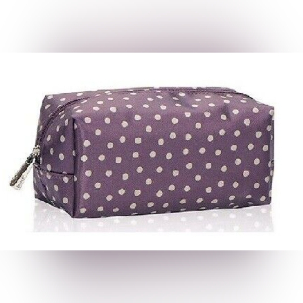 Thirty-One Purple Polka Dot Jewel Uptown Cosmetic Bag